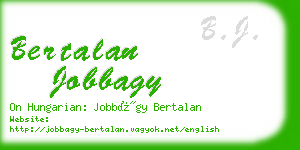 bertalan jobbagy business card